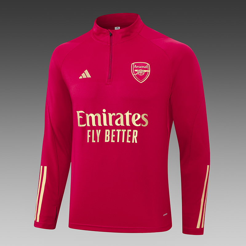2023/2024 Arsenal Half-Pull Training Suit Red Football Shirt Set