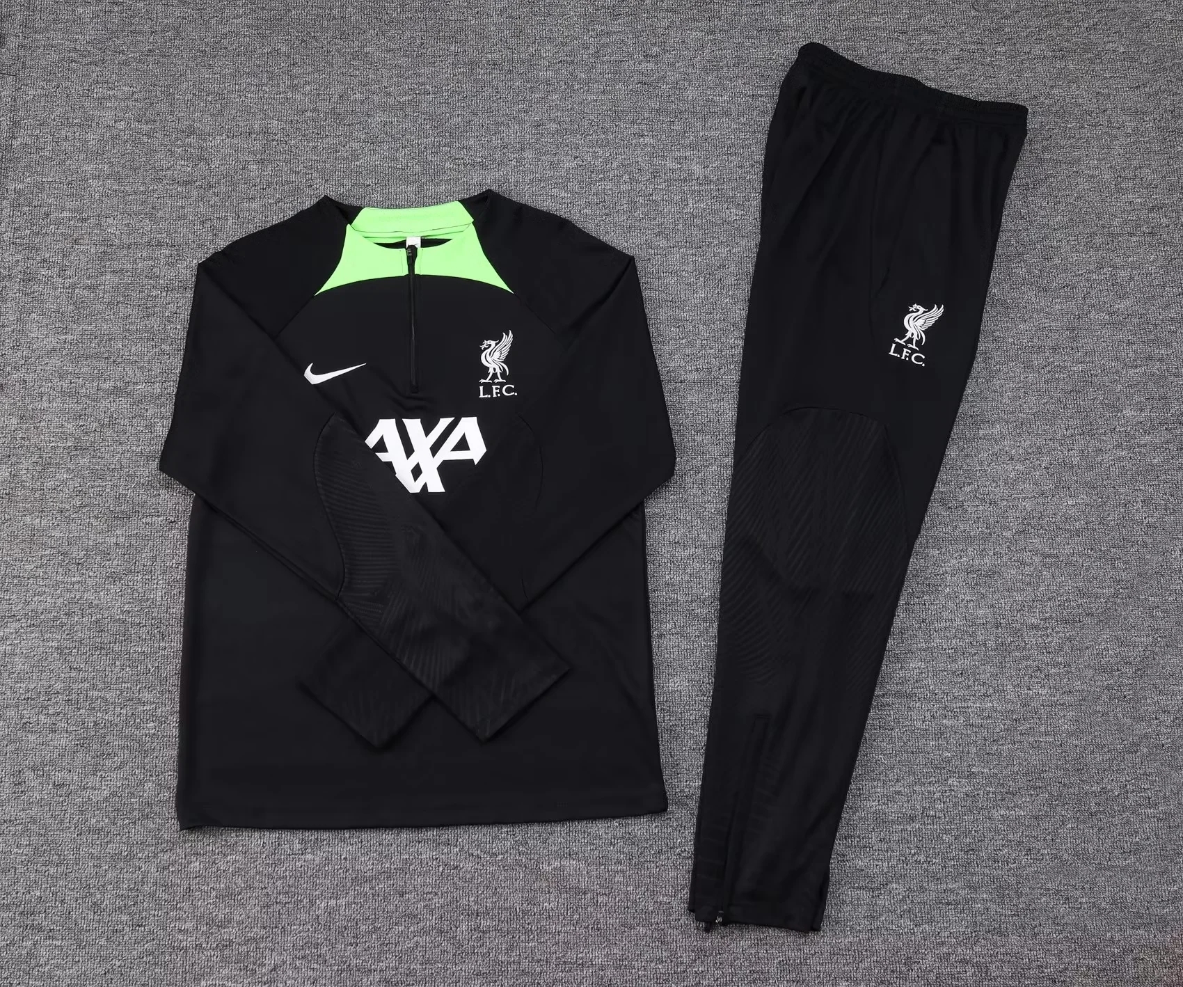 2023/2024 Liverpool Half-Pull Training Suit Black Football Shirt Set