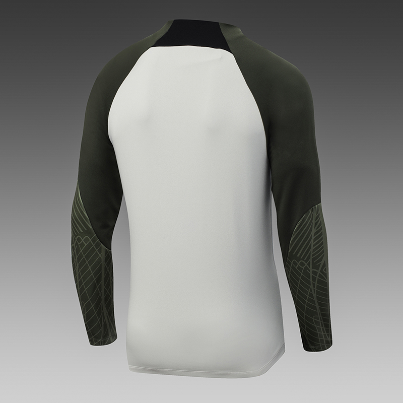 2023/2024 Barcelona Half-Pull Training Suit Light Gray Football Shirt Set