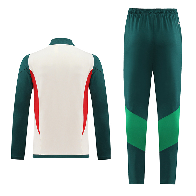 2023 Mexico Half-Pull Training Suit Off White Football Shirt Set