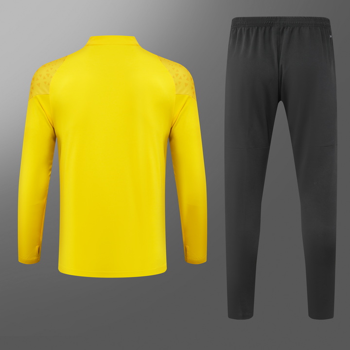 2023/2024 Dortmund Half-Pull Training Suit Yellow Football Shirt Set