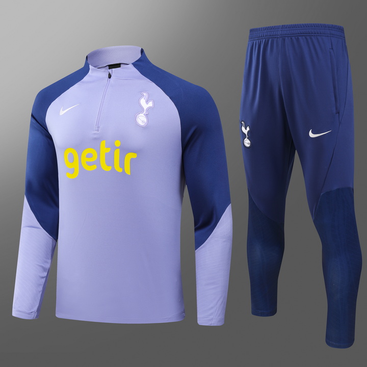2023/2024 Tottenham Hotspur Half-Pull Training Suit Purple Football Shirt Set
