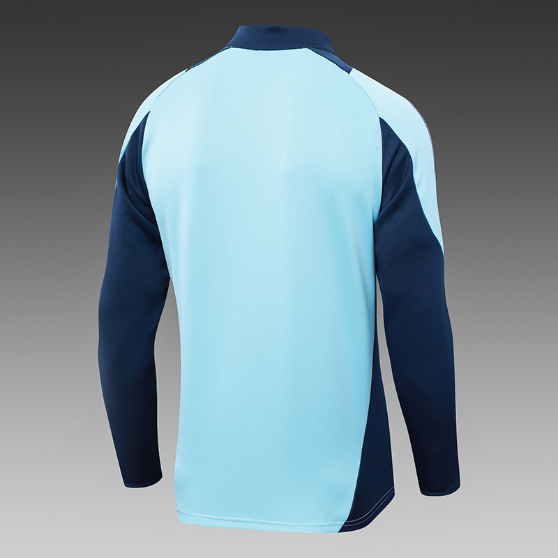 2024/2025 Arsenal Half-Pull Training Wear Light Blue Football Shirt