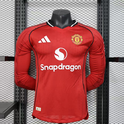 2025/2026 Long Sleeve Player Version Manchester United Football Shirt