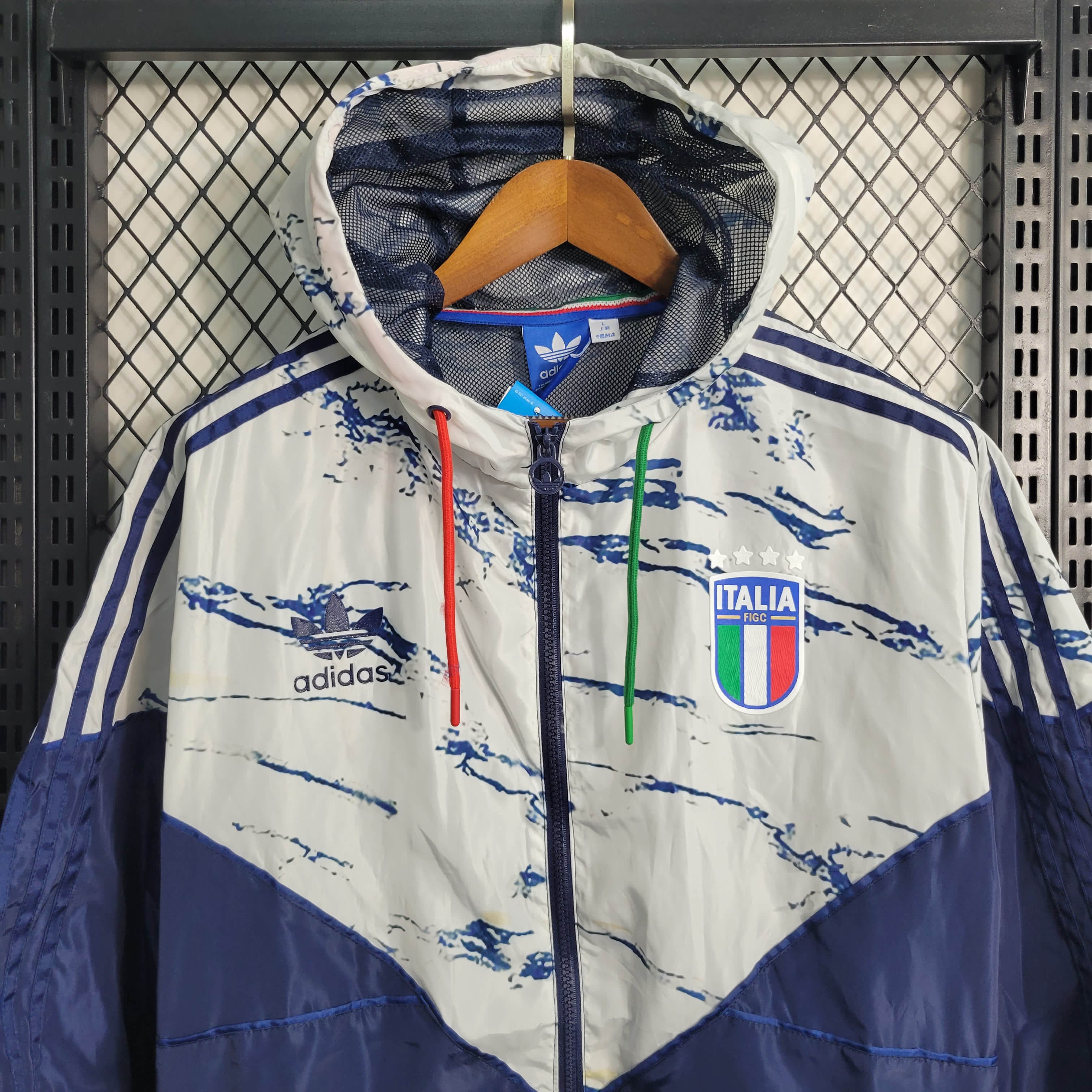2023/2024 Italy Windbreaker(White-Navy blue)Football Shirt