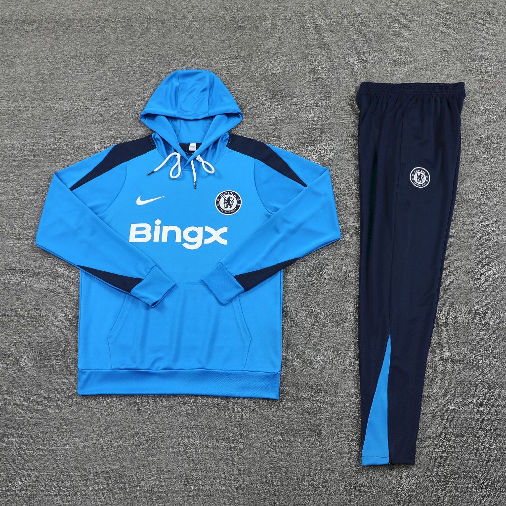 2024/2025 Chelsea Hooded Long Sleeves Training Suit Blue Football Shirt