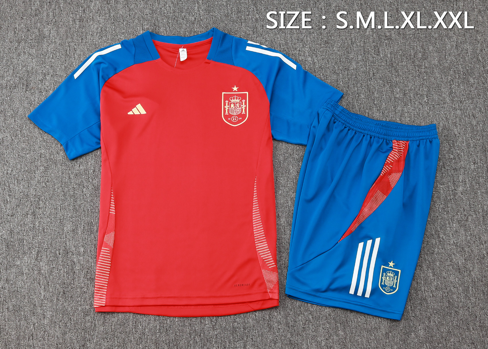 2024 Spain Training Wear Red Suit Shirt