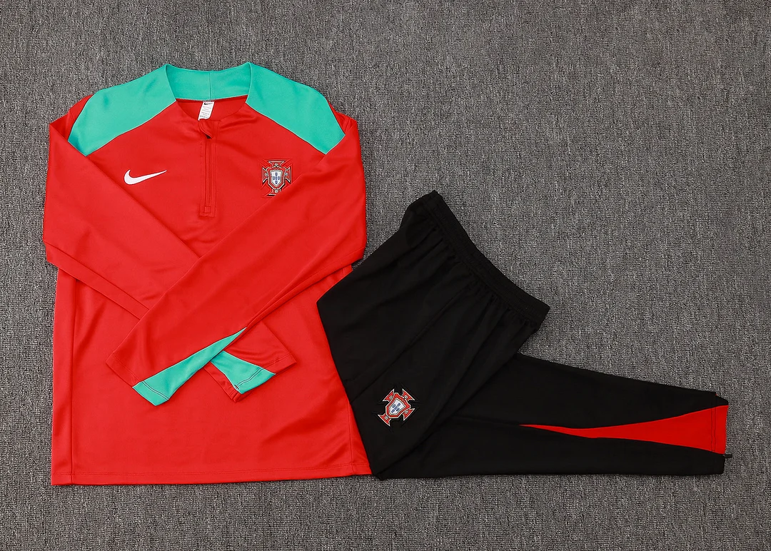 2024/2025 Portugal Half-Pull Training Wear Black Football Shirt Kids Size
