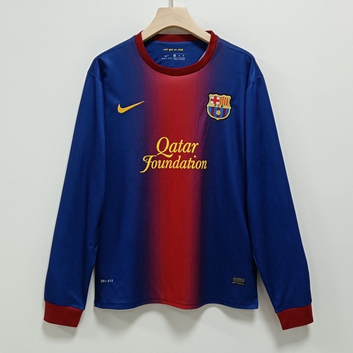 2012/2013 Retro Long Sleeve BarcelonaHome Football Shirt 1:1 Thai Quality