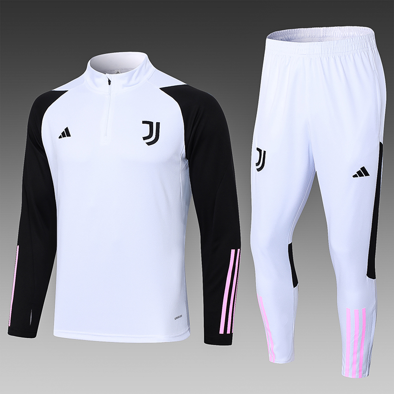 2023/2024 Juventus Half-Pull Training Suit White Football Shirt Set