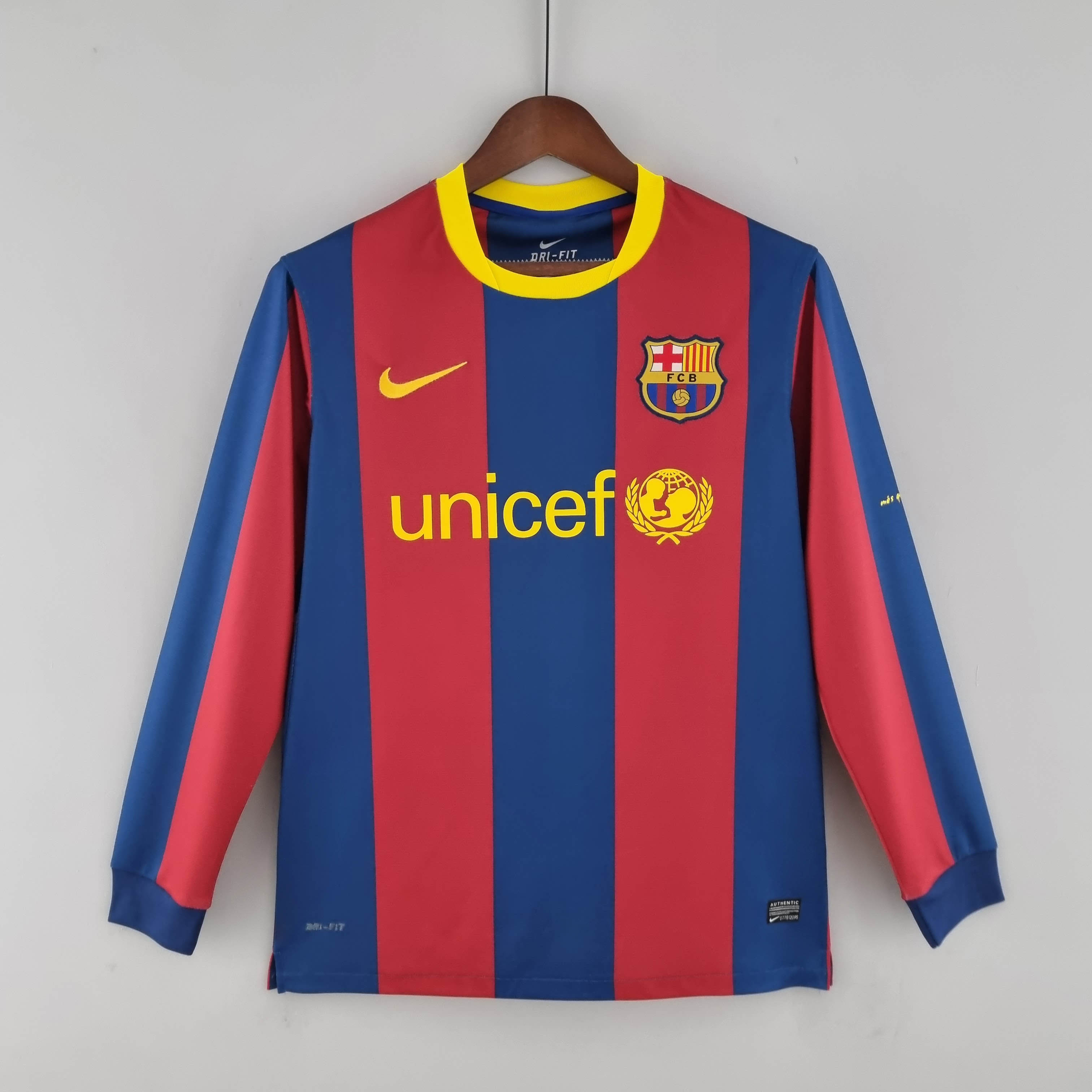 2010/2011 Retro Long Sleeve  Barcelona Home Football Shirt