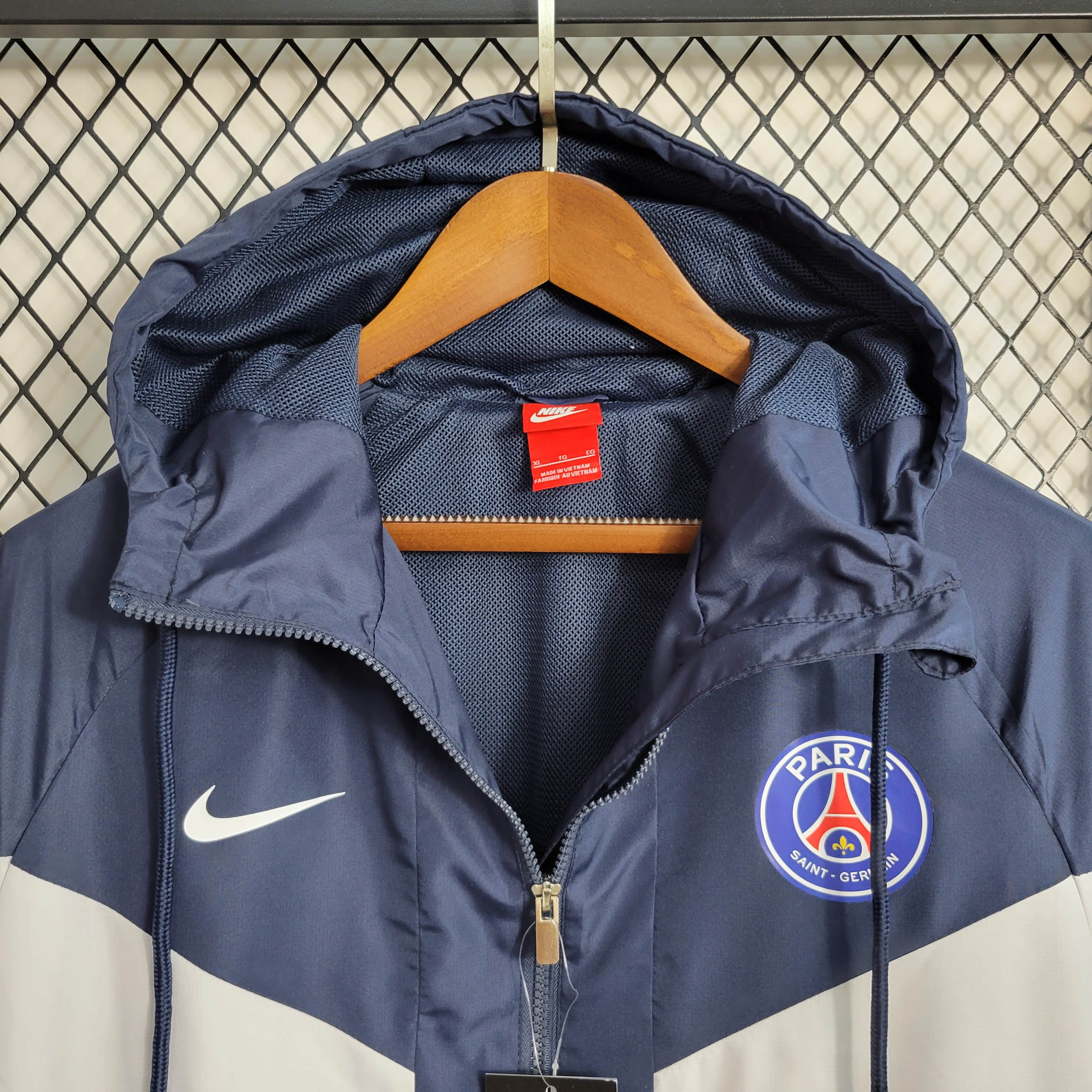 2023/2024 Paris Saint-Germain Windbreaker(Navy Blue-White)Football Shirt