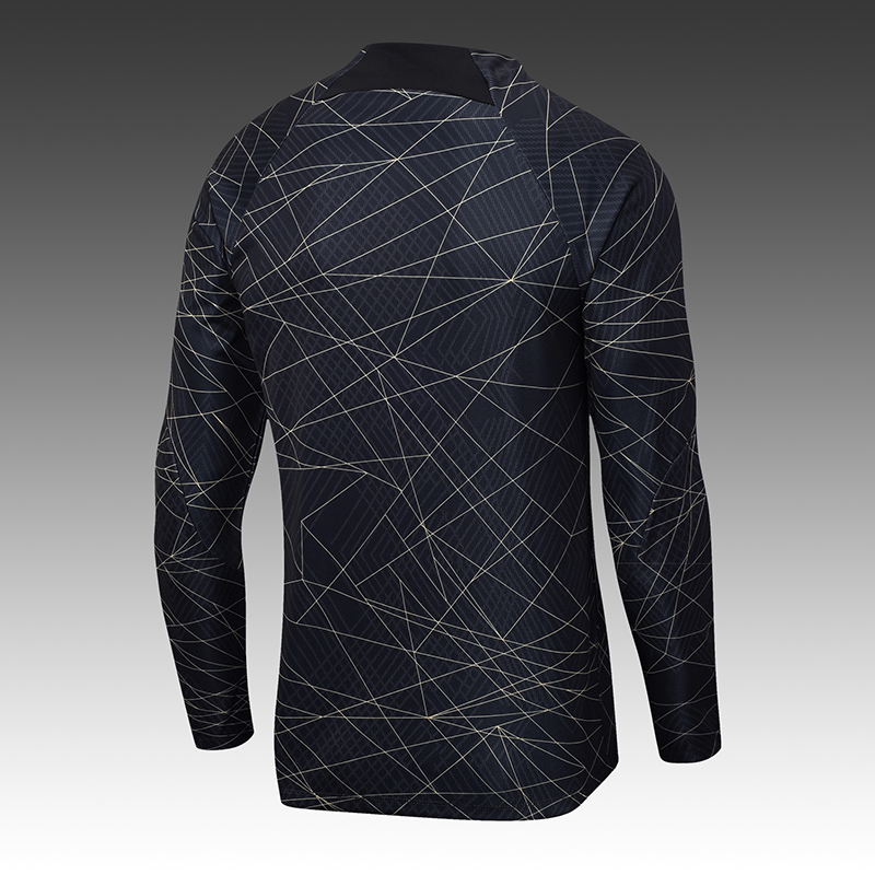 2023/2024 Paris Saint-Germain Half-Pull Training Suit Gold Black Football Shirt Set