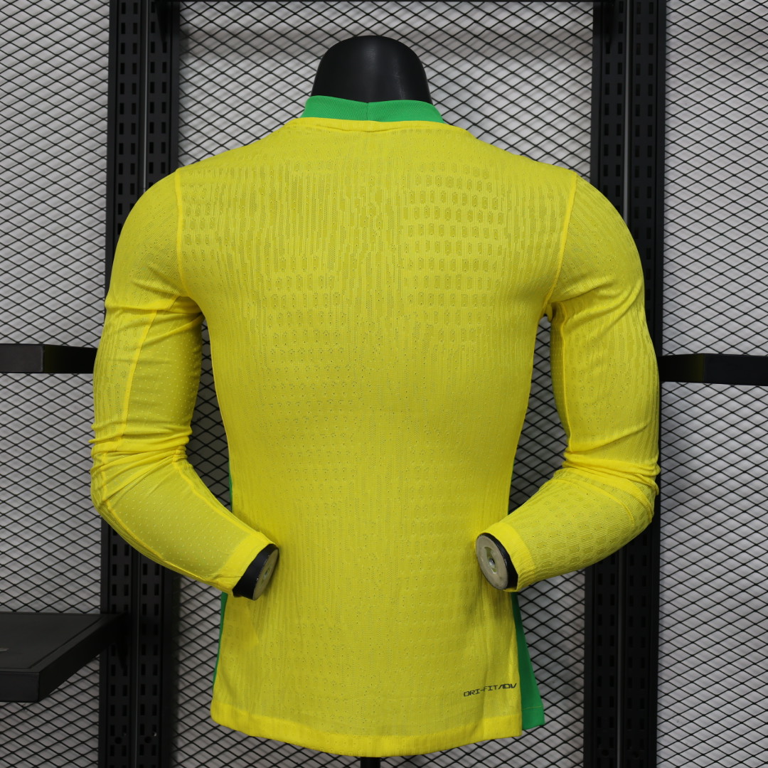 2025/2026 Player Version Long Sleeve Brazil Home Football Shirt