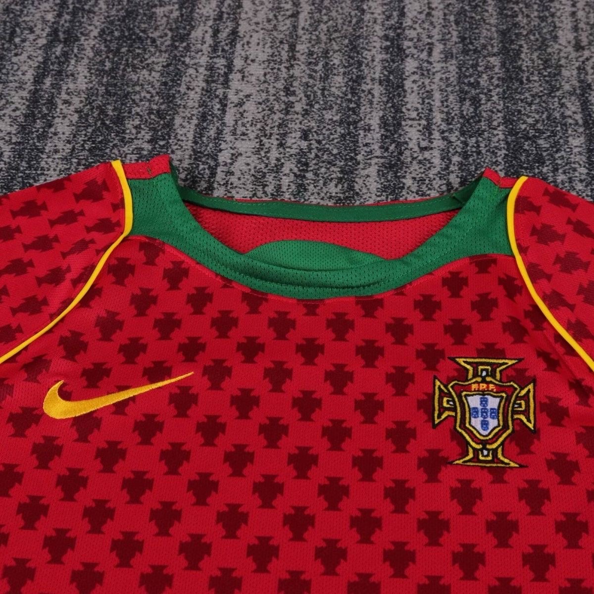 2004 Retro Portugal Home Football ShirtKids Size 1:1 Thai Quality