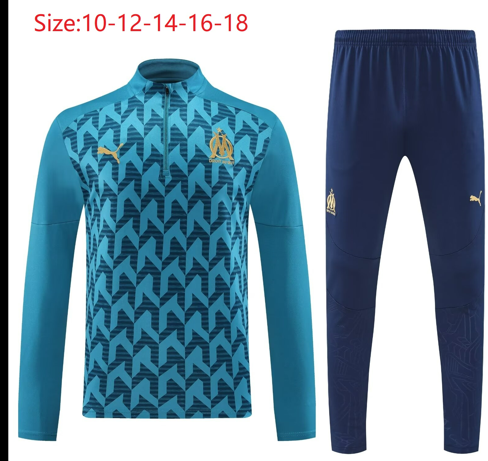 2024/2025 Kids Kit Marseille Training Suit Football Shirt
