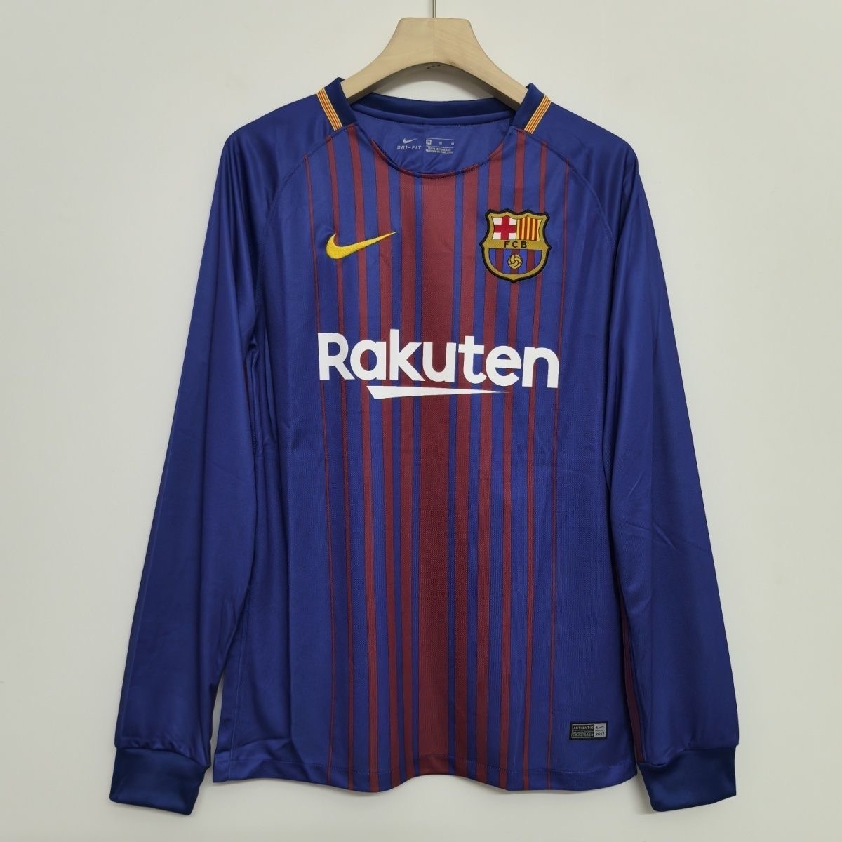 2017/2018 Retro Long Sleeve BarcelonaHome Football Shirt 1:1 Thai Quality