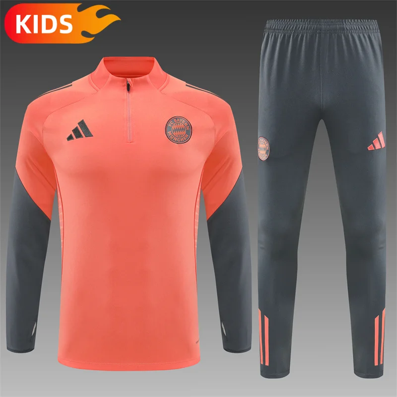 2025/2026 Bayern Munchen Half-Pull Training Wear Football Shirt Kids Size