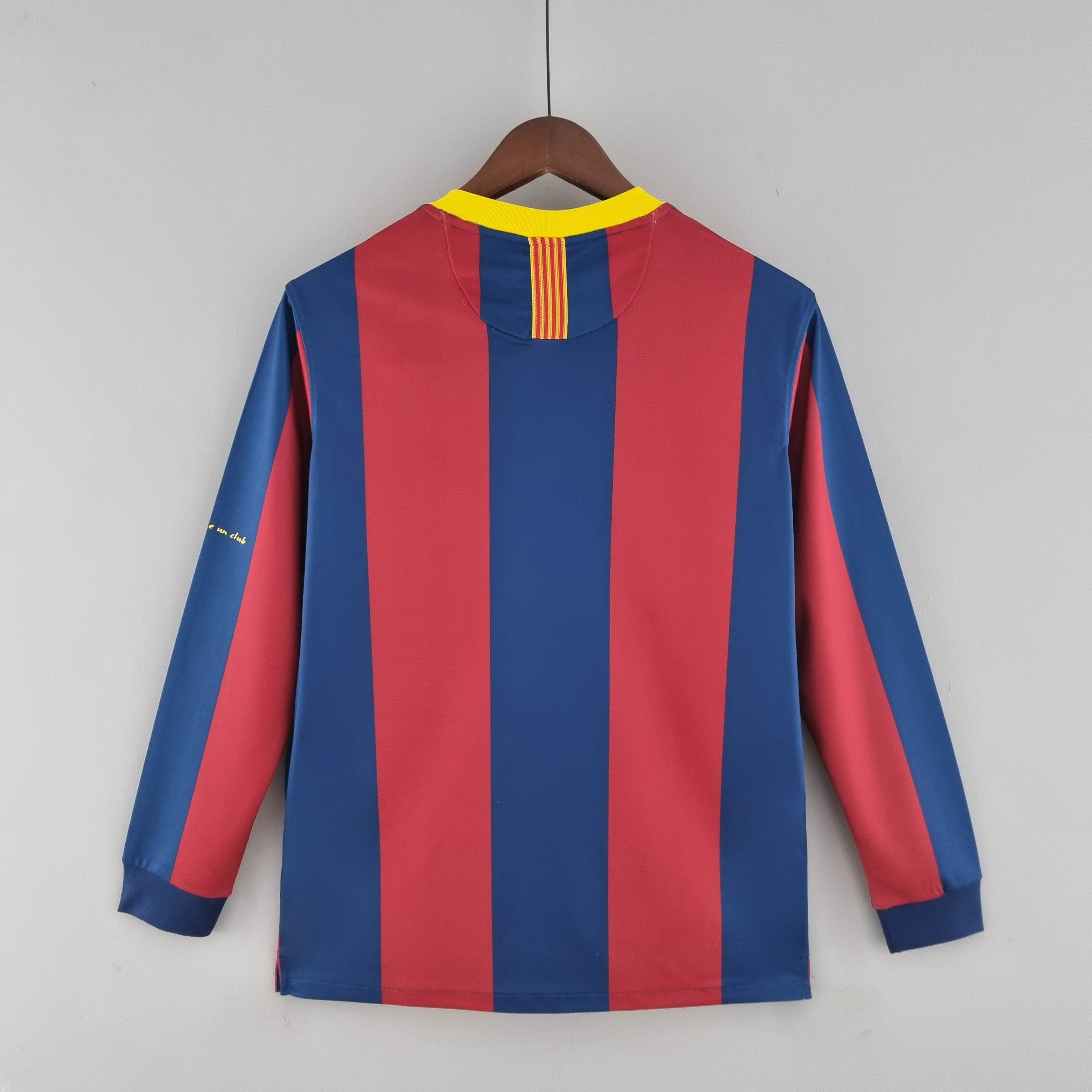 2010/2011 Retro Long Sleeve  Barcelona Home Football Shirt