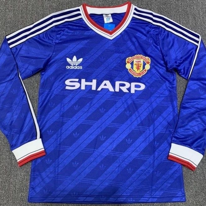 1986/1988 Retro Long Sleeve Manchester United Third Away Football Shirt