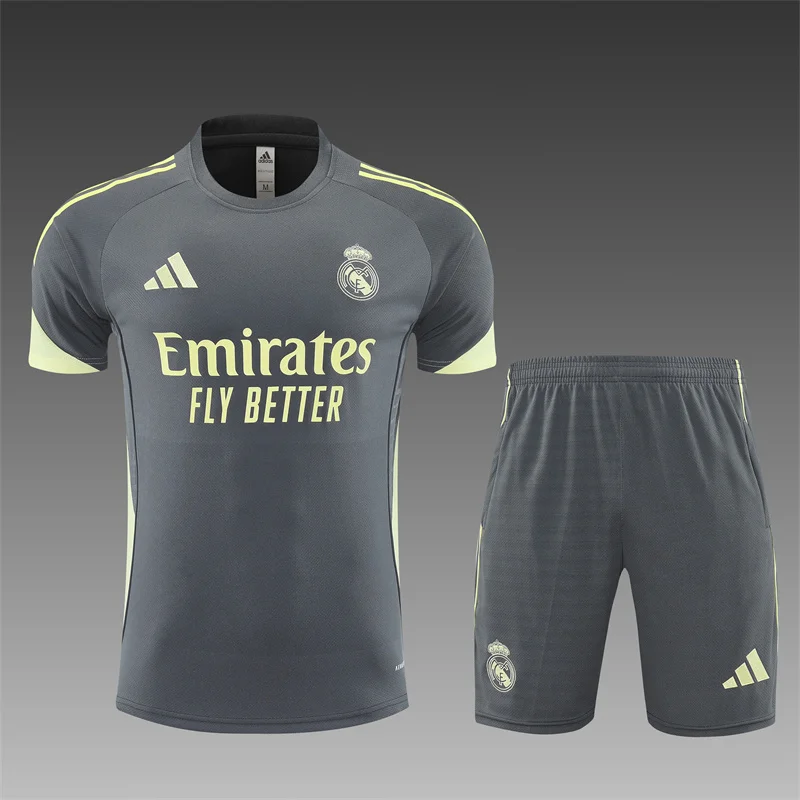 2025/2026 Real Madrid Training Wear Grey Set Shirt 1:1 Thai Quality