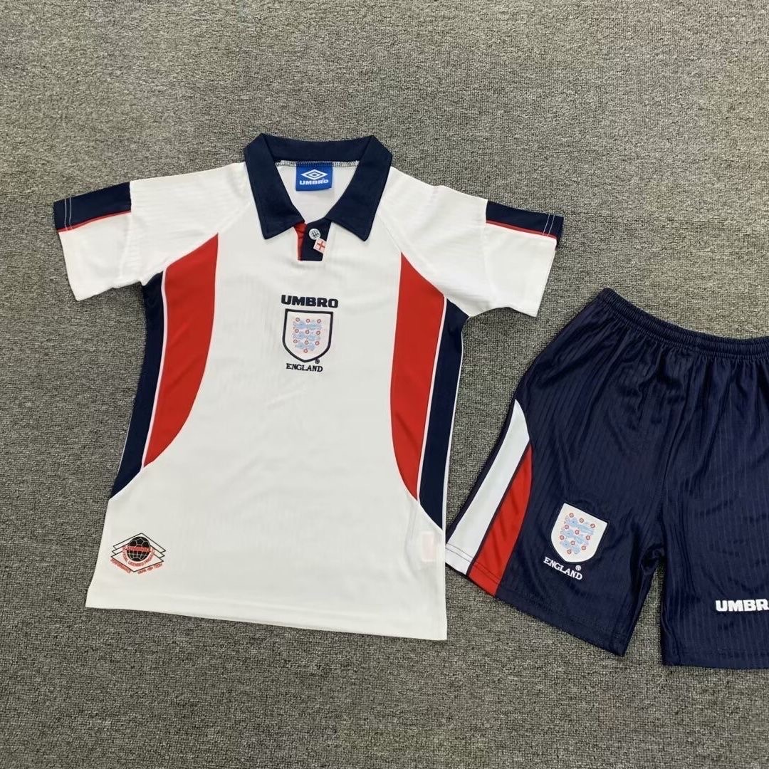 1998 Retro England Home Football ShirtKids Size 1:1 Thai Quality!