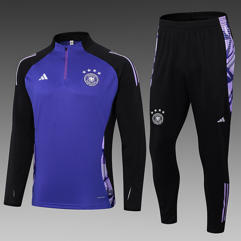 2024 Germany Half-Pull Training Suit Purple Football Shirt Set