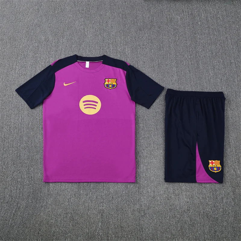 2025/2026 Barcelona Training Wear Purple Set Shirt Kids Size 1:1 Thai Quality