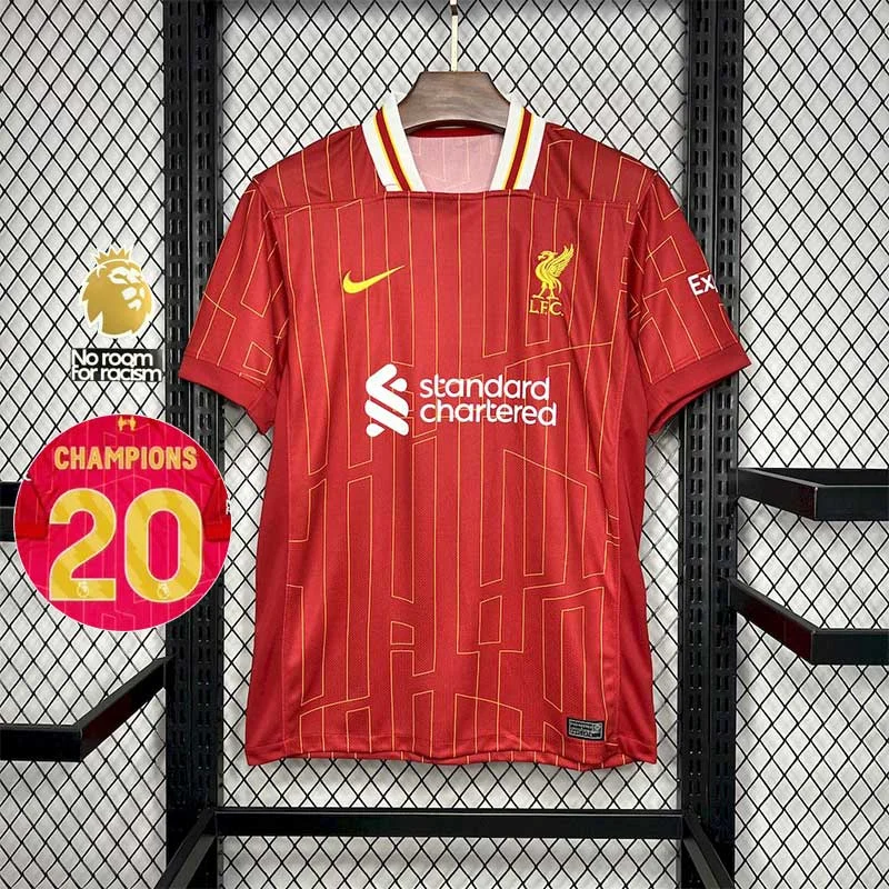 [CHAMPIONS】2024/2025 Liverpool Home Gold Custom Football Shirt