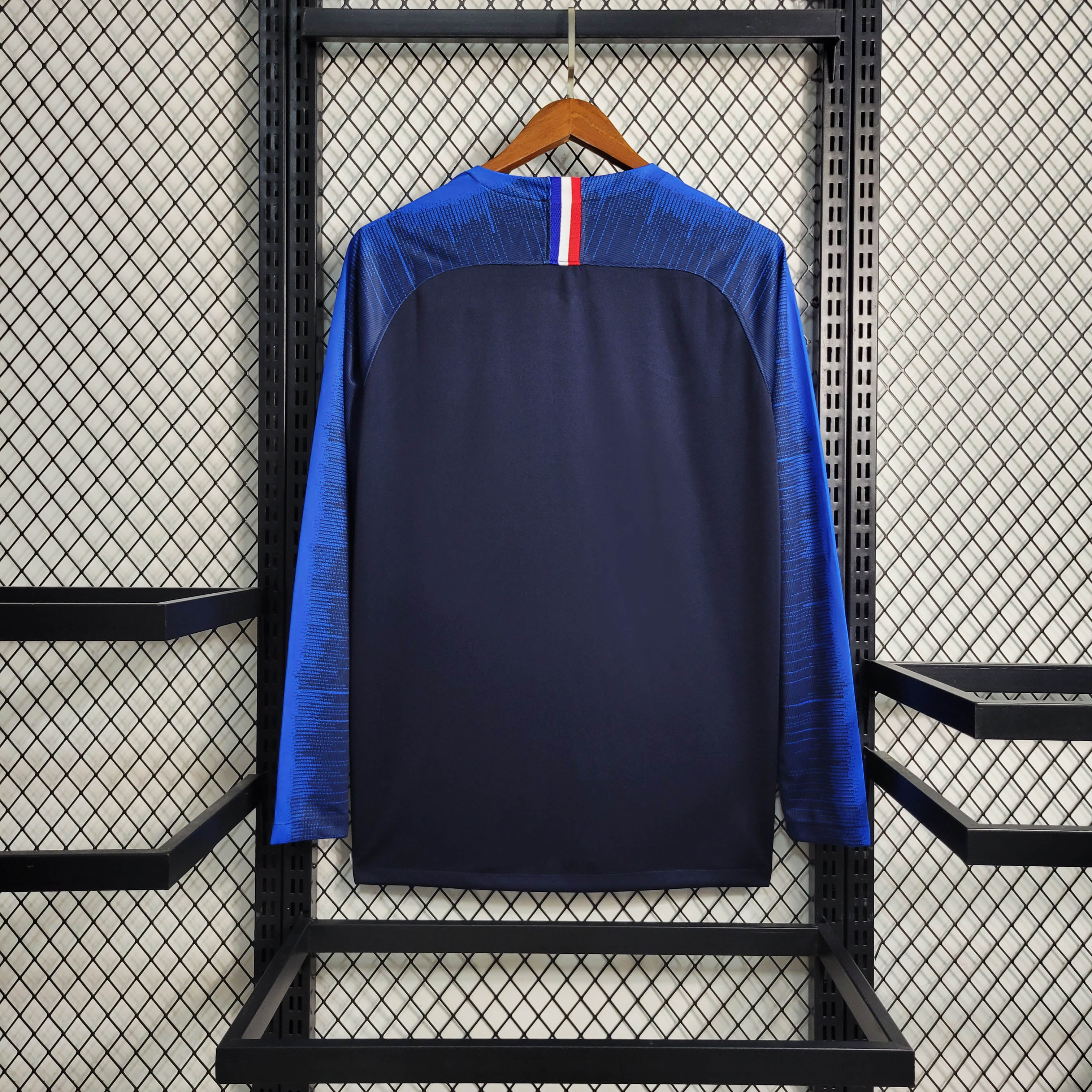 2018 Retro Long Sleeve France Home Football Shirt