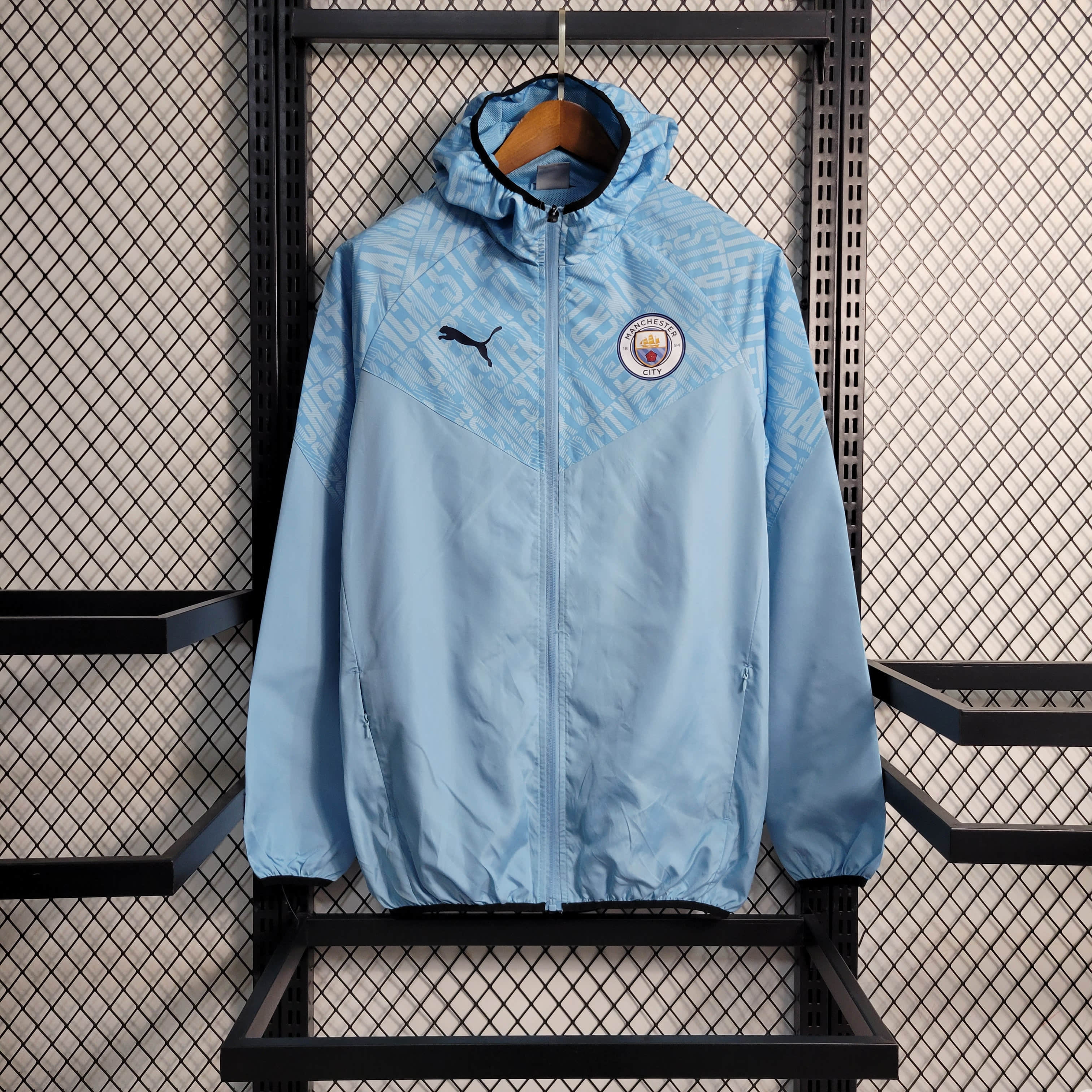 2023/2024 Manchester City Windbreaker Light Blue Football Shirt