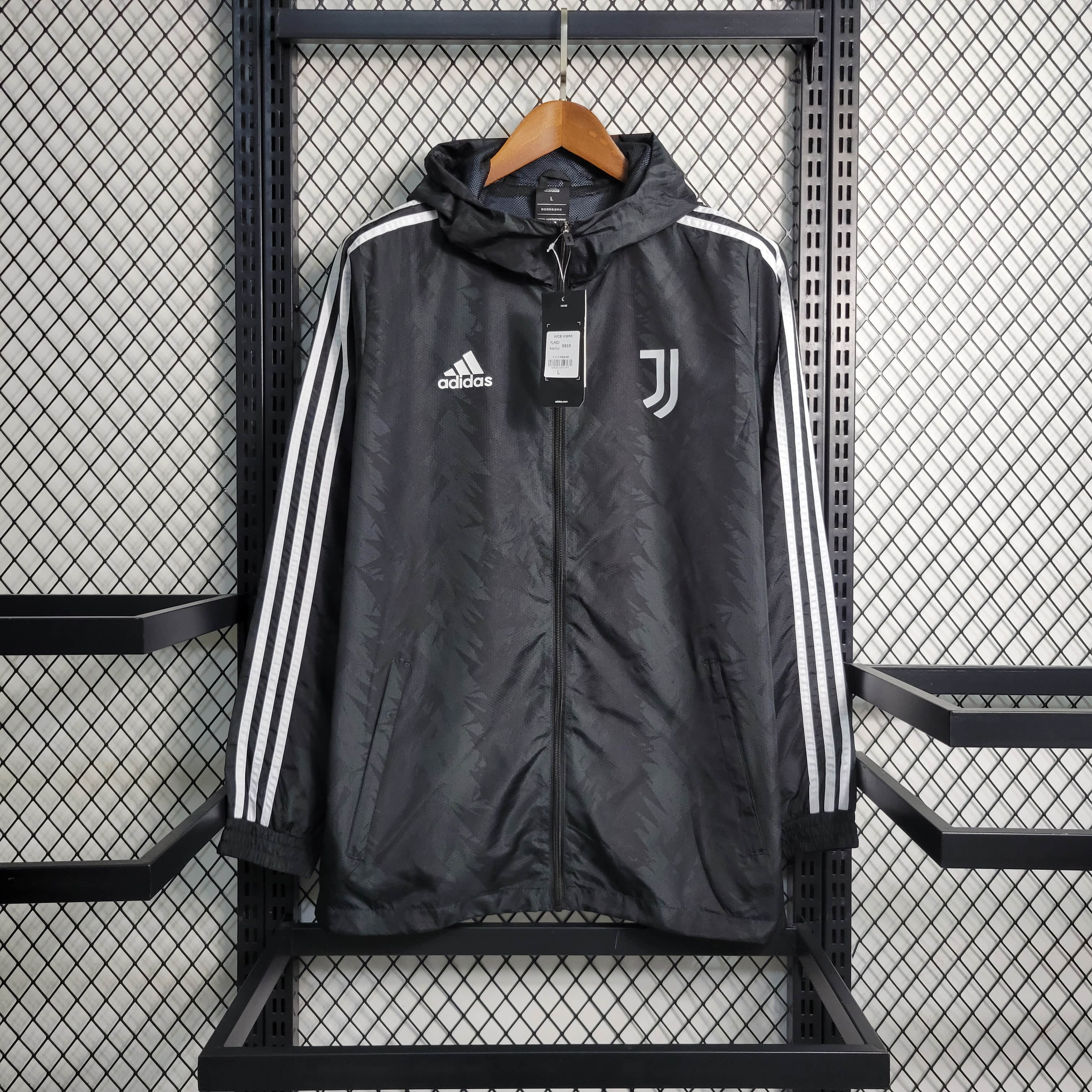 2023/2024 Juventus Windbreaker Black Football Shirt