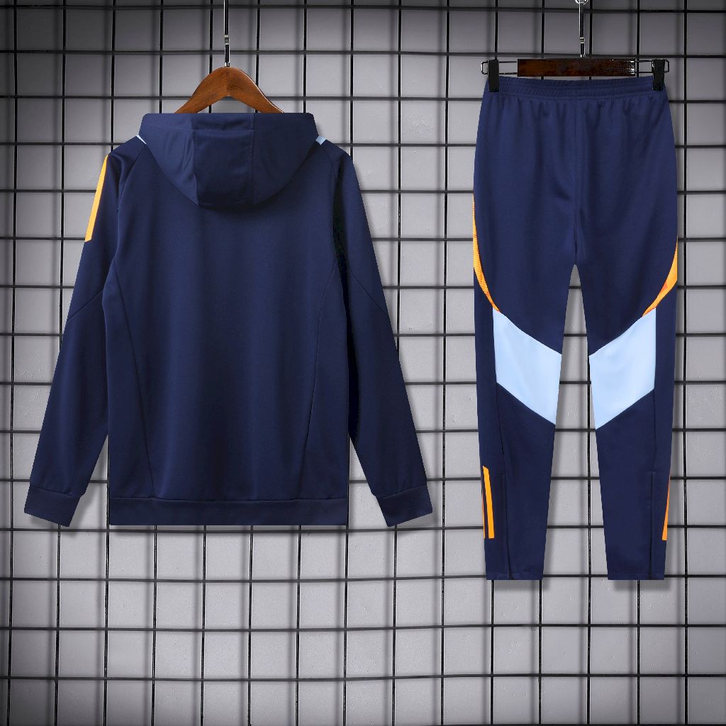 2024/2025 Real Madrid Hooded Long Sleeves Training Suit Football Shirt