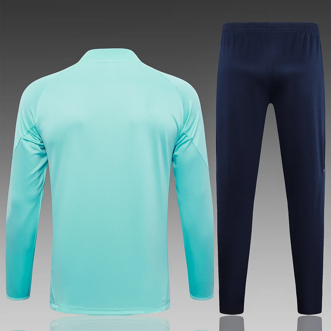 2024/2025 Real Madrid Half-Pull Training Wear Light Green Football Shirt