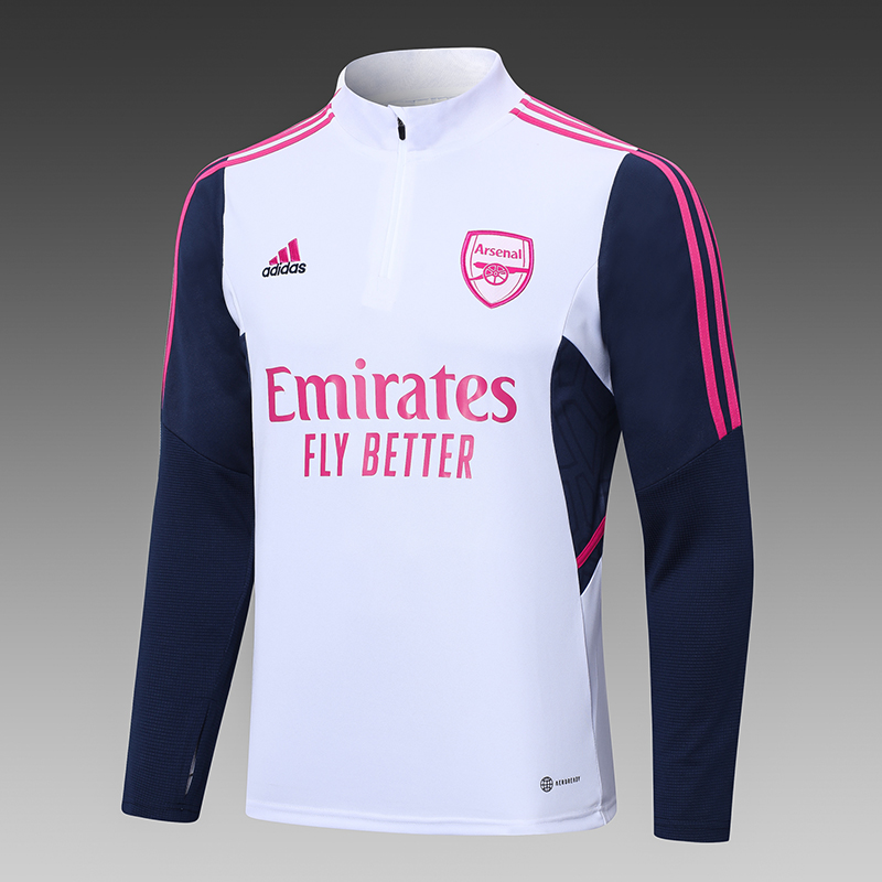 2022/2023 Arsenal Half-Pull Training Suit White Football Shirt Set