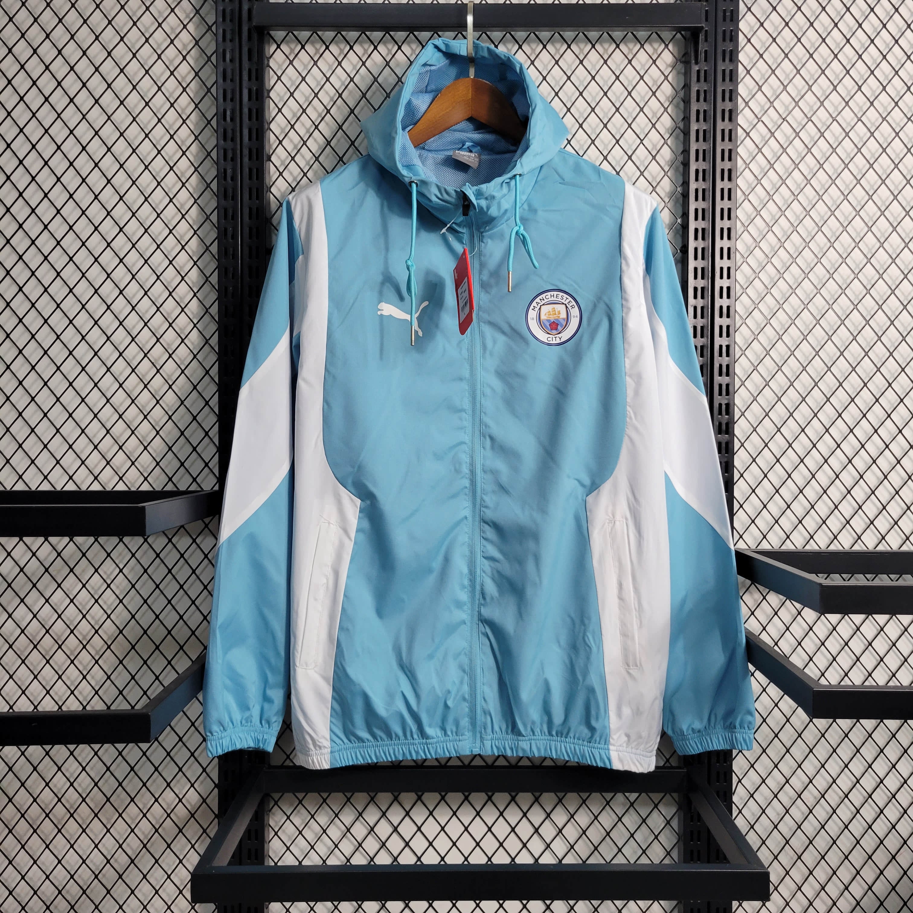 2023/2024 Manchester City Windbreaker Light Blue Football Shirt