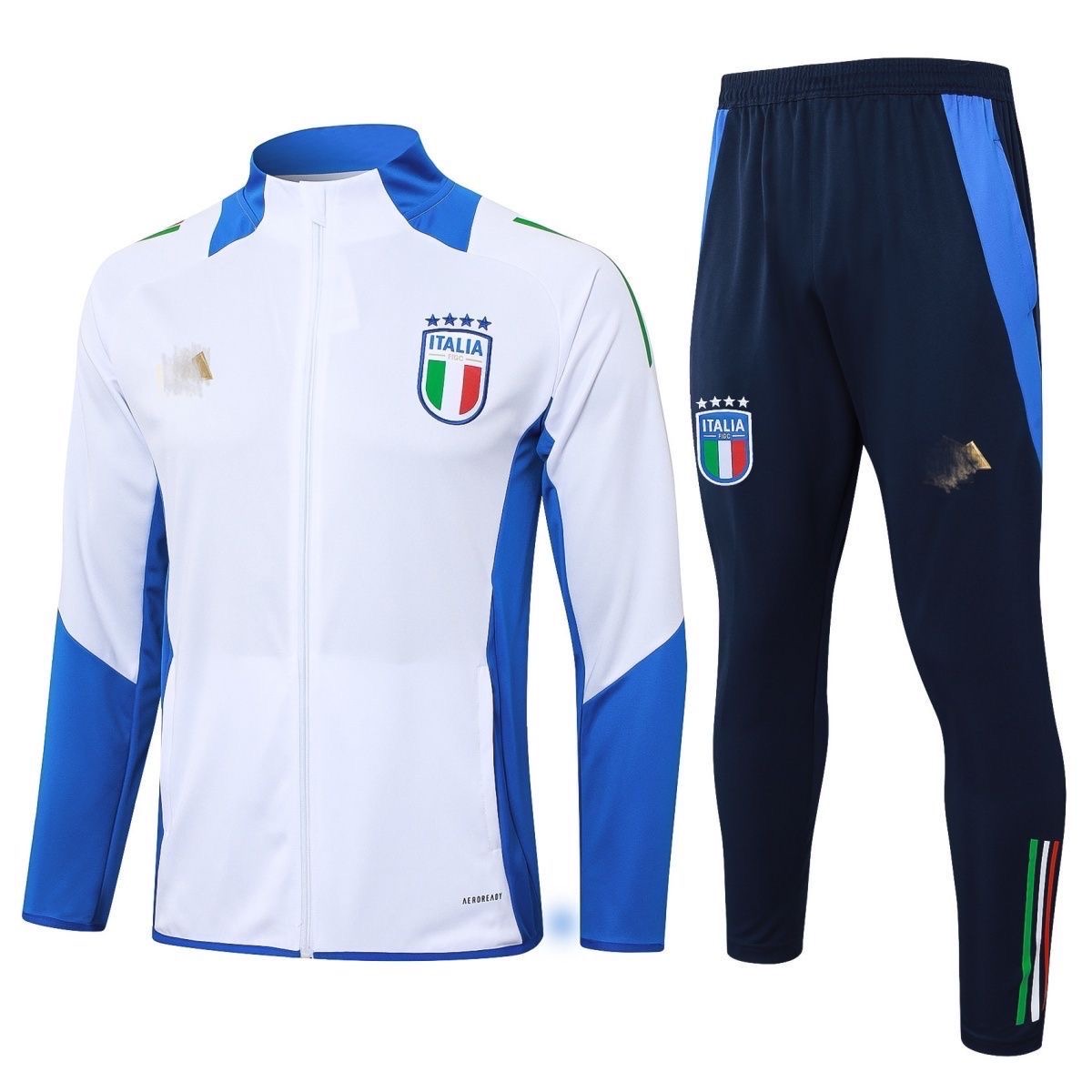 2024/2025 Italy Long Zipped Training Suit white Football Shirt Set