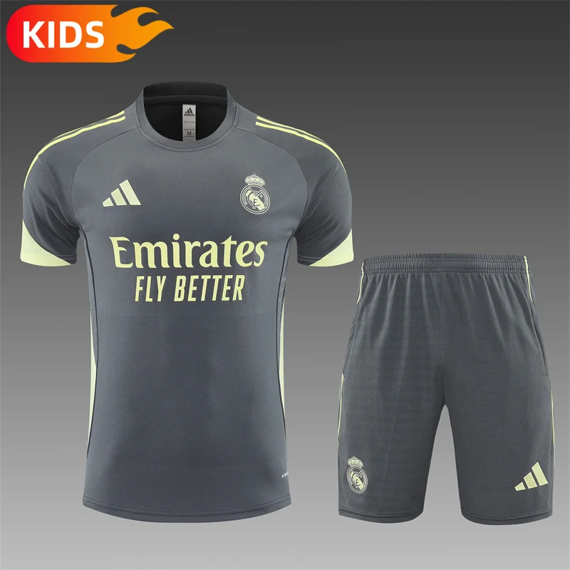 2025/2026 Real Madrid Training Wear Set Shirt Kids Size 1:1 Thai Quality