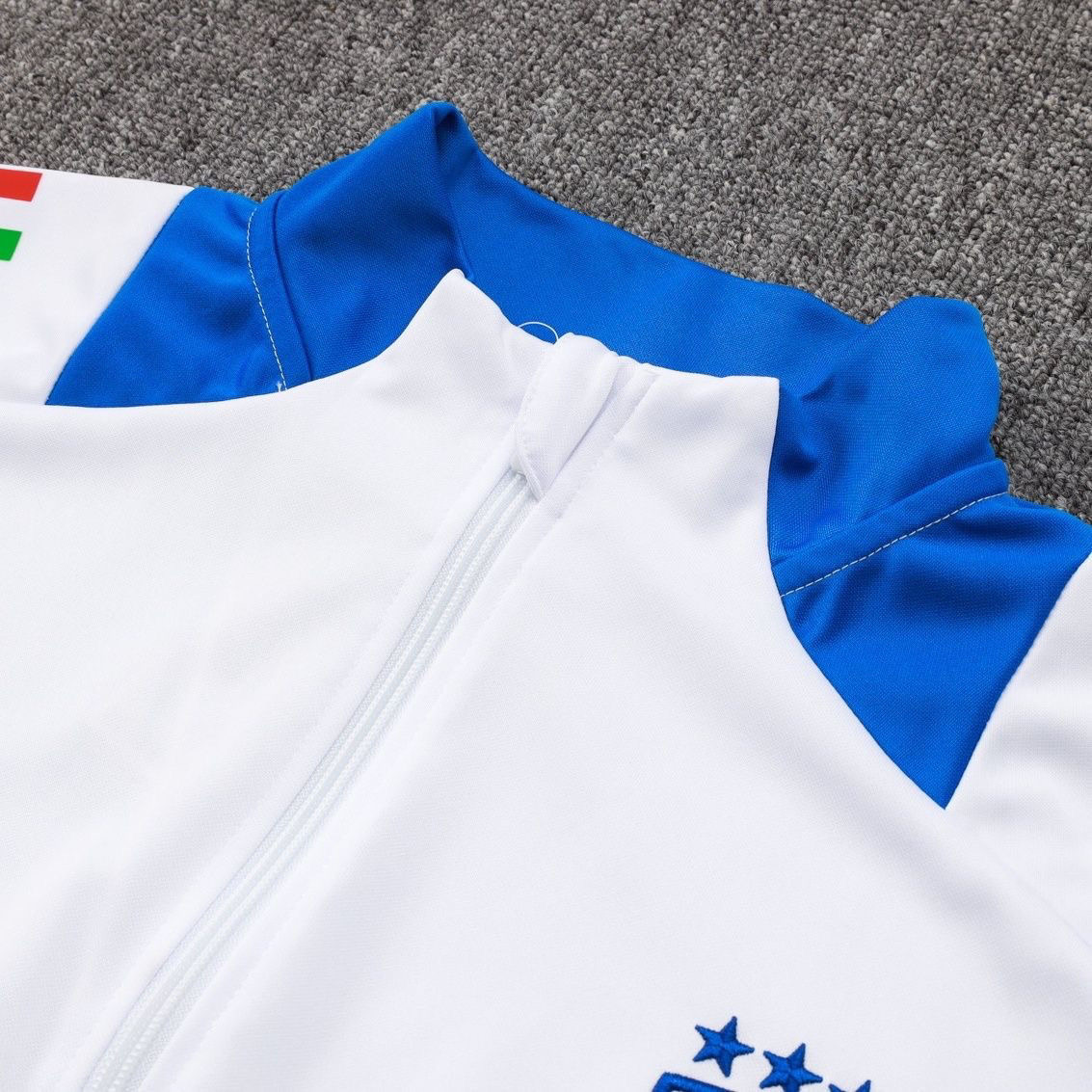 2024/2025 Italy Long Zipped Training Suit white Football Shirt Set