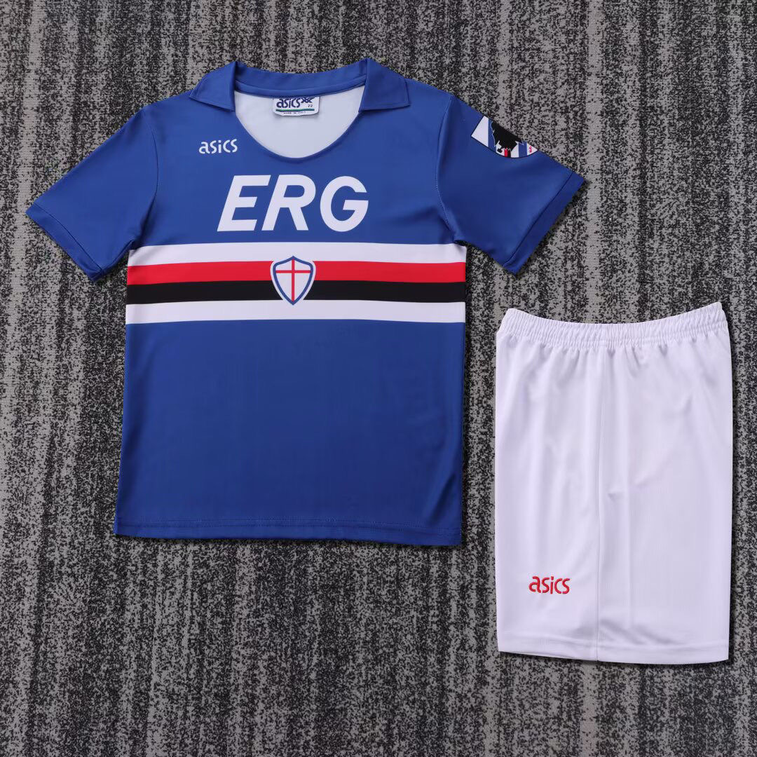 1990/1991 Retro Sampdoria HomeFootball Shirt Kids Size 1:1 Thai Quality