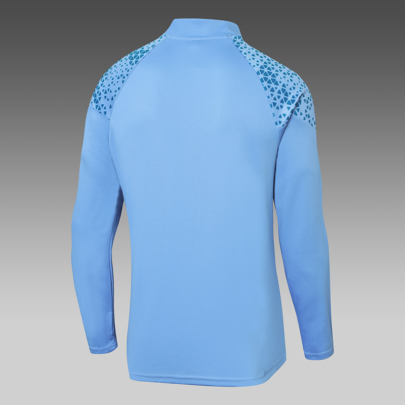 2023/2024 Manchester United Half-Pull Training Suit Blue Football Shirt Set