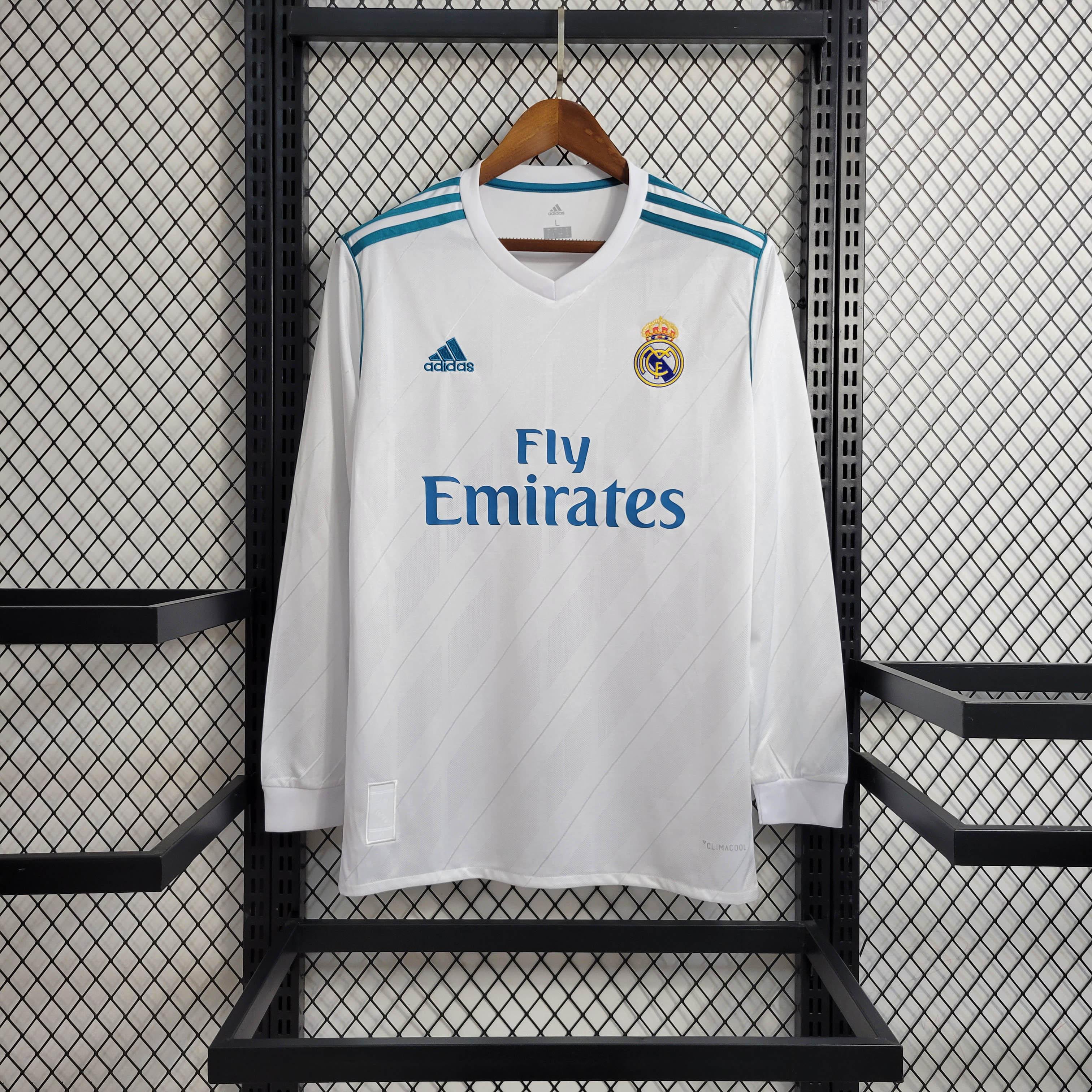 2017/2018 Retro Long Sleeve Real Madrid Home Football Shirt