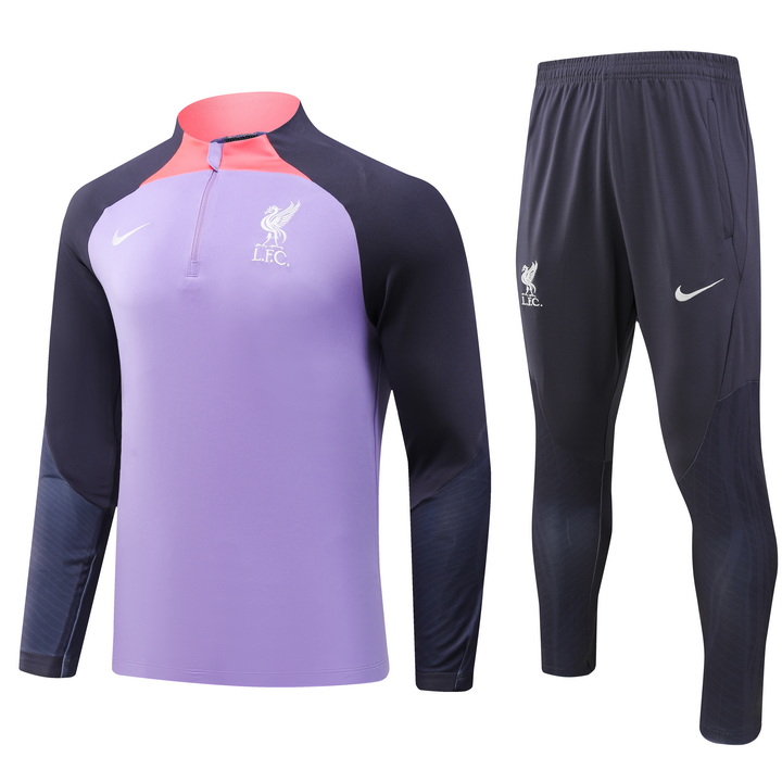 2023/2024 Liverpool Half-Pull Training Suit Purple Football Shirt Set