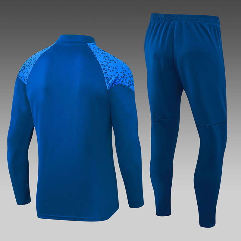 2023/2024 Olympique Marseille Half-Pull Training Suit Blue Football Shirt Set