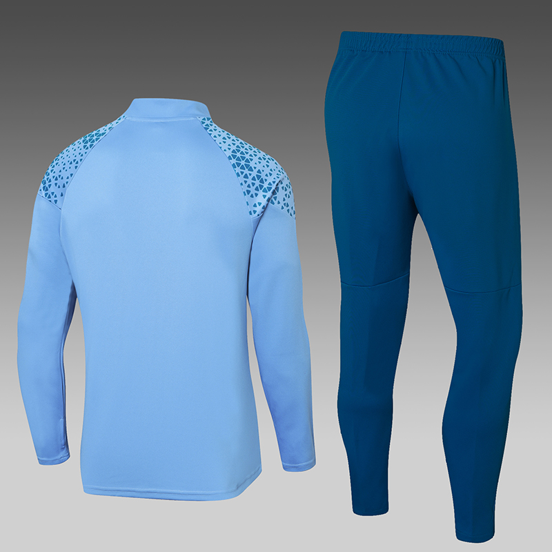 2023/2024 Manchester United Half-Pull Training Suit Blue Football Shirt Set