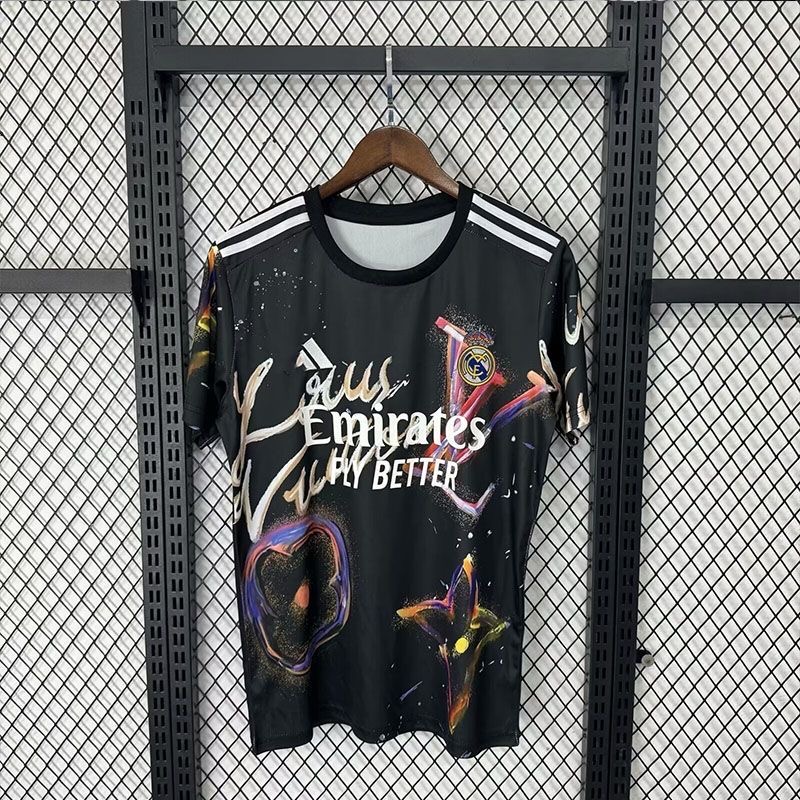 2025/2026 Real Madrid Louis VuittonJoint Edition Black colorful version Football Shirt 1:1 Thai Quality