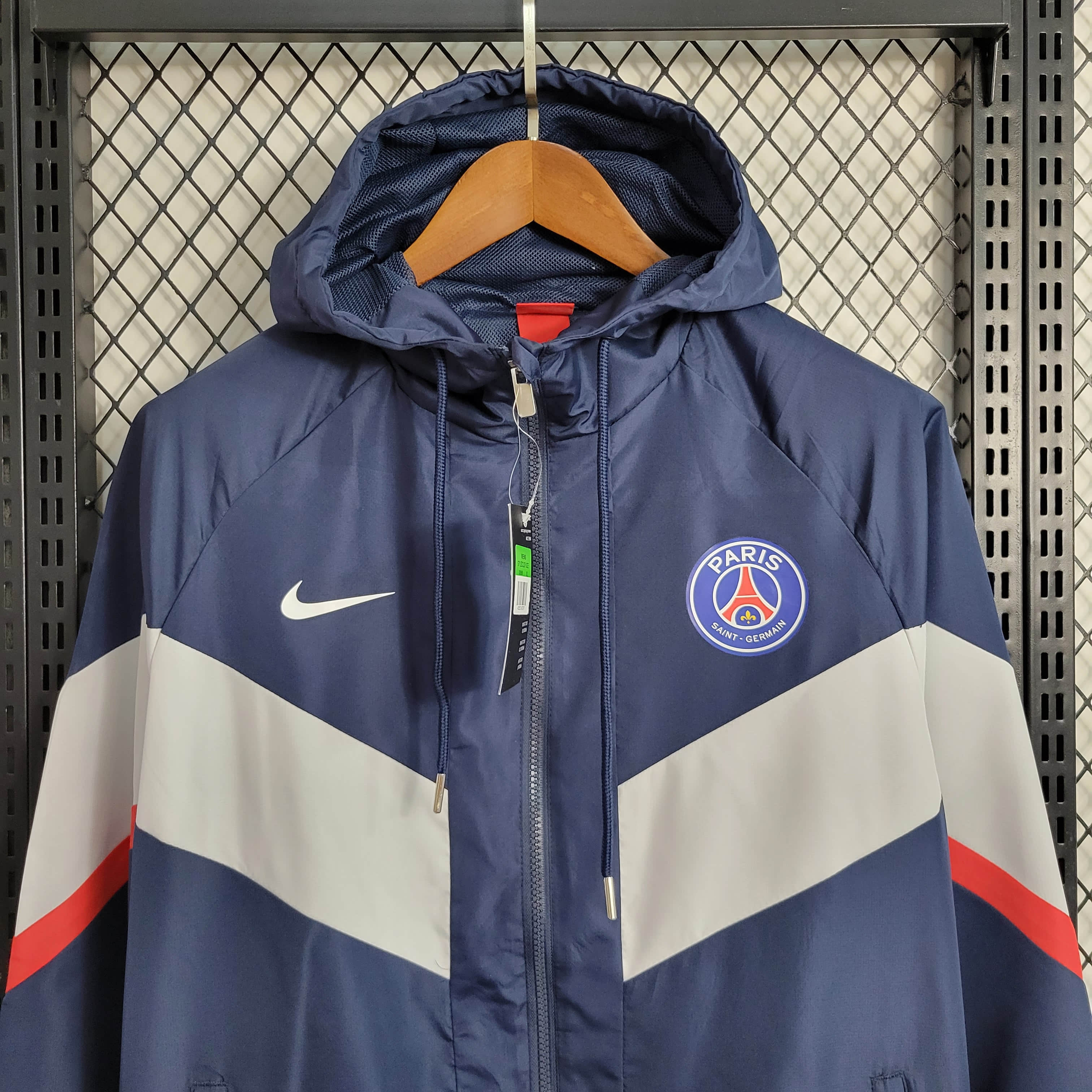 2023/2024 Paris Saint-Germain Windbreaker(Navy Blue-White)Football Shirt