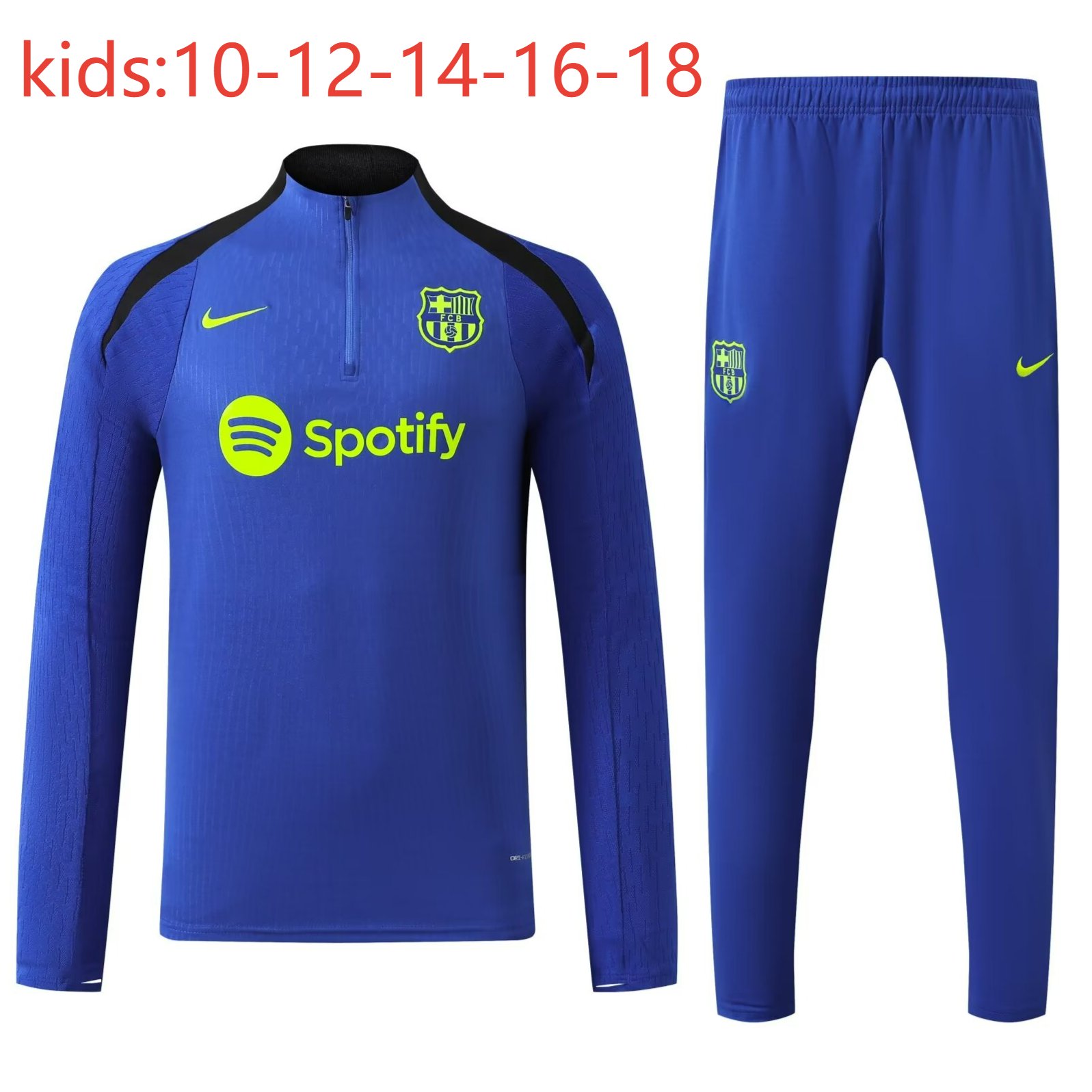 2024/2025 Kids Kit Barcelona Training Suit Football Shirt Blue