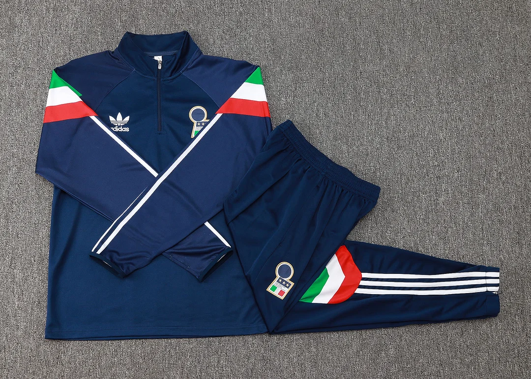 2024/2025 Italy Half-Pull Training Wear Sapphire Football Shirt