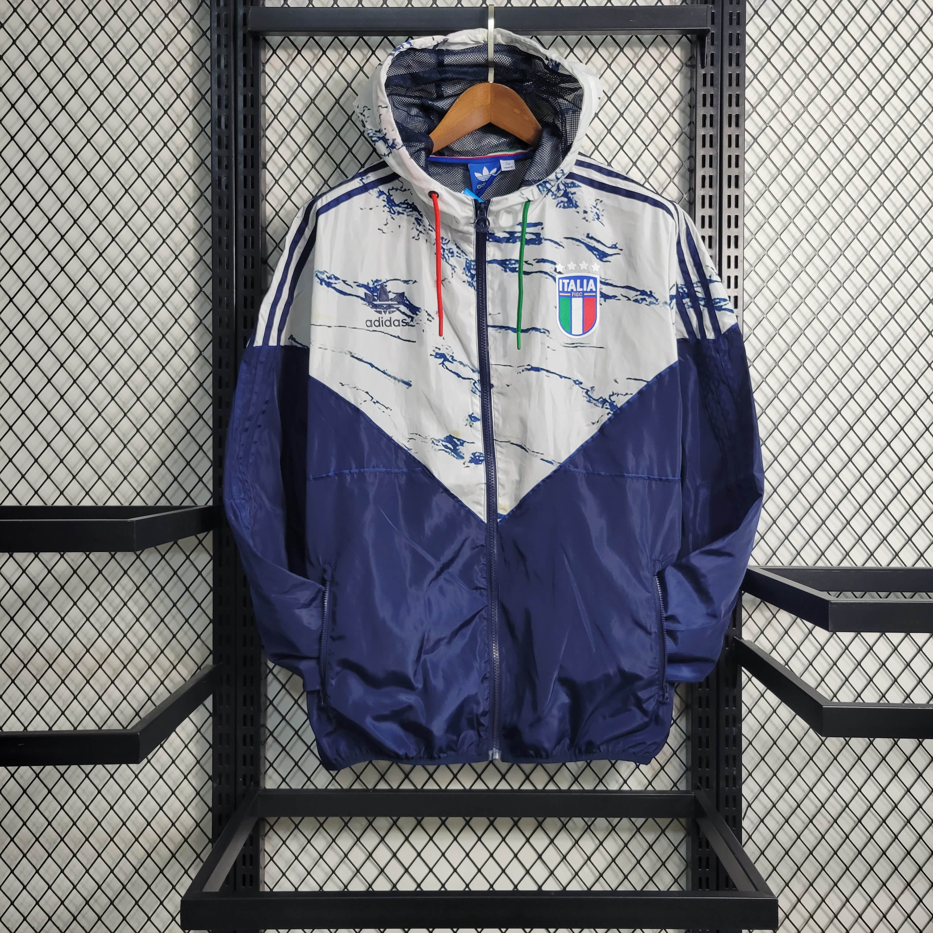 2023/2024 Italy Windbreaker(White-Navy blue)Football Shirt